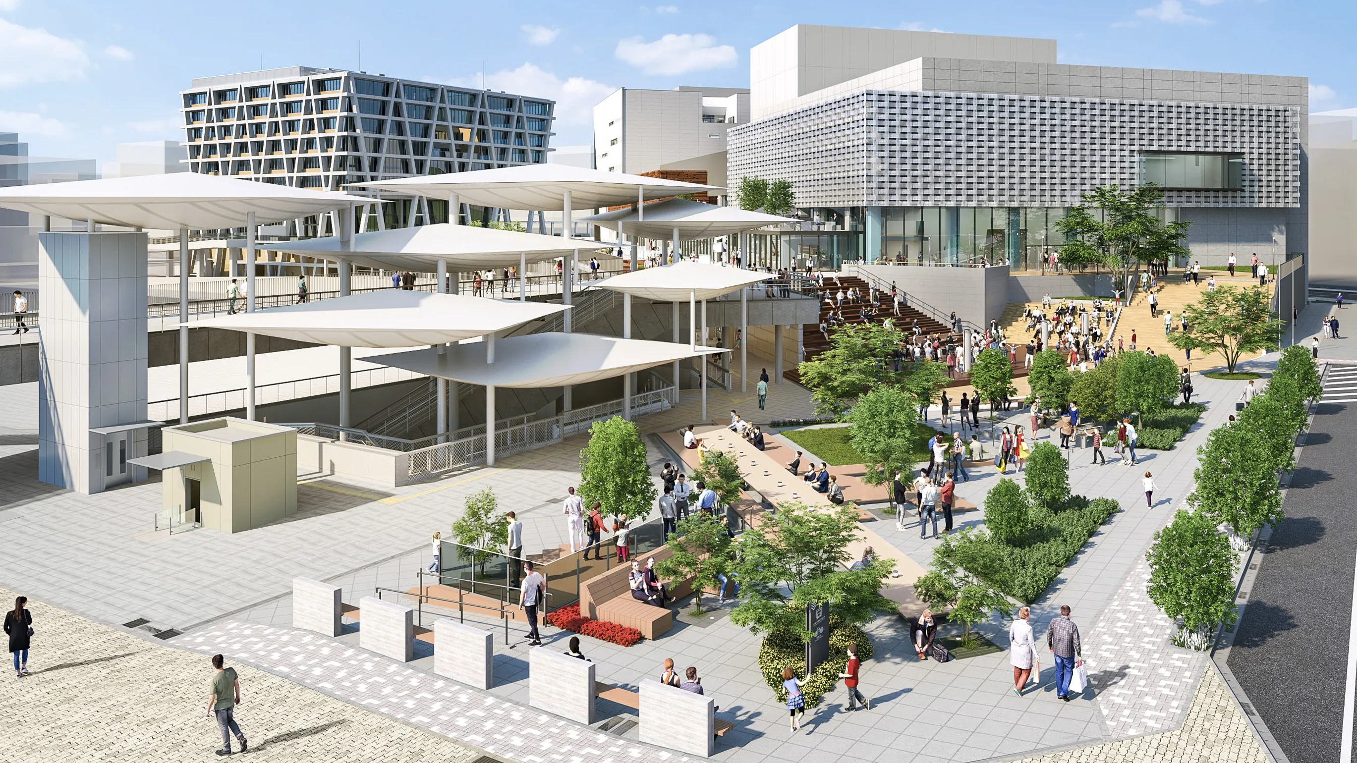 駅前広場イメージCG 出典：箕面市 2020年12月発表